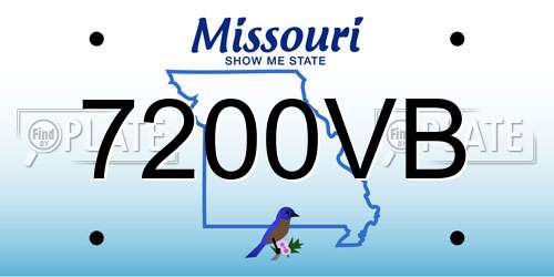 7200VB Missouri License Plate