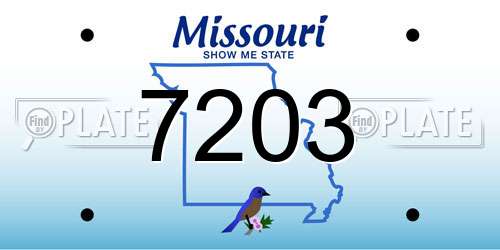 7203 Missouri License Plate