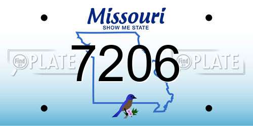 7206 Missouri License Plate