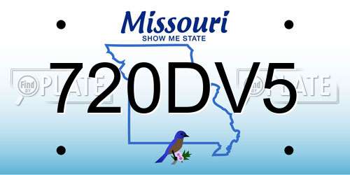 720DV5 Missouri License Plate