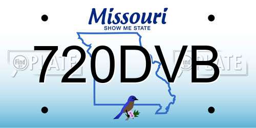 720DVB Missouri License Plate