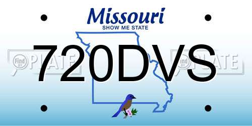 720DVS Missouri License Plate