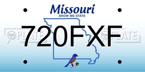 720FXF Missouri License Plate