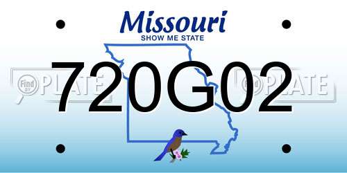 720G02 Missouri License Plate