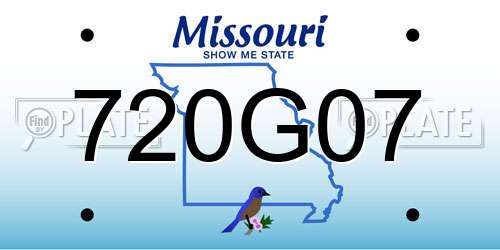 720G07 Missouri License Plate