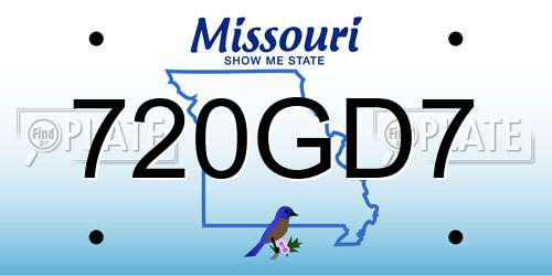 720GD7 Missouri License Plate