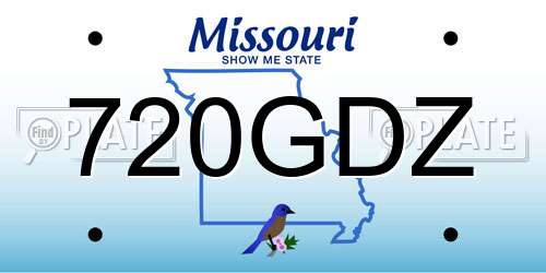720GDZ Missouri License Plate