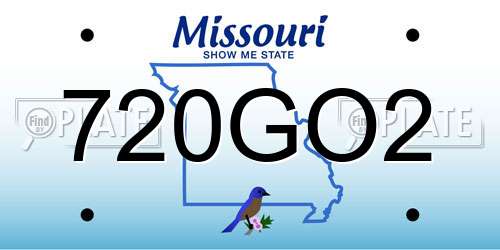 720GO2 Missouri License Plate