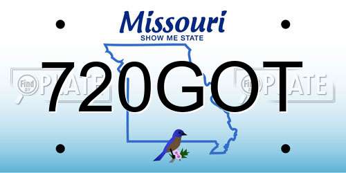 720GOT Missouri License Plate