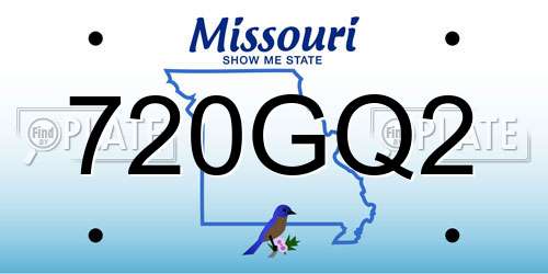 720GQ2 Missouri License Plate