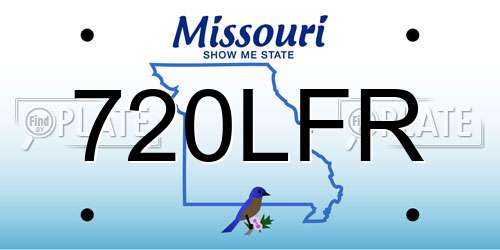 720LFR Missouri License Plate