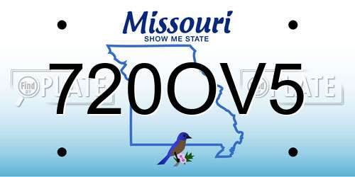 720OV5 Missouri License Plate