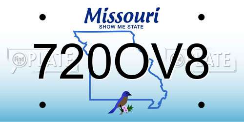 720OV8 Missouri License Plate