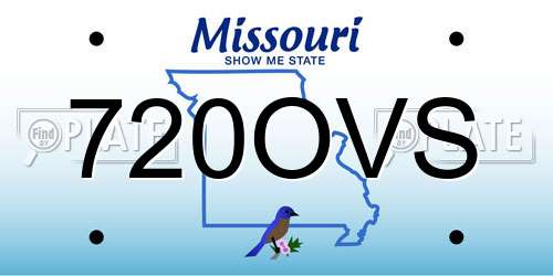 720OVS Missouri License Plate