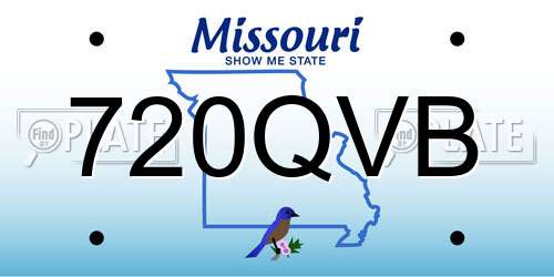 720QVB Missouri License Plate