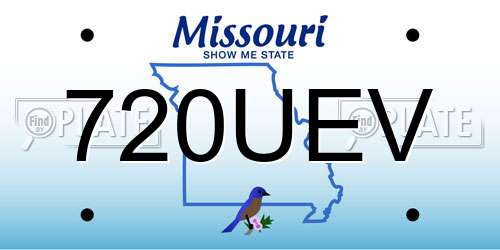 720UEV Missouri License Plate