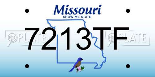 7213TF Missouri License Plate