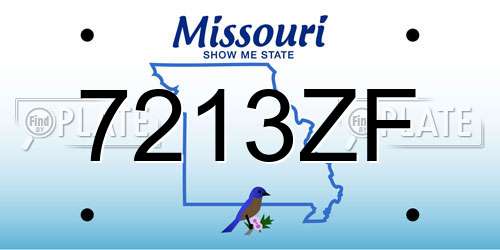 7213ZF Missouri License Plate
