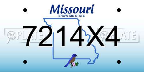 7214X4 Missouri License Plate