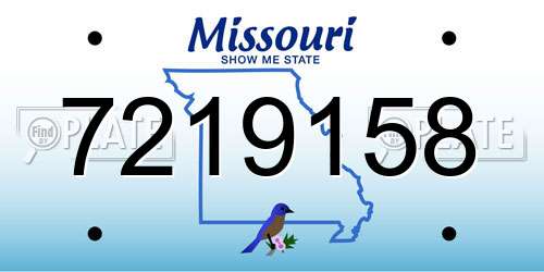 7219158 Missouri License Plate