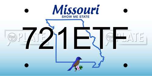 721ETF Missouri License Plate