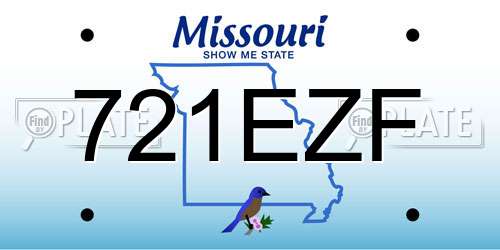 721EZF Missouri License Plate