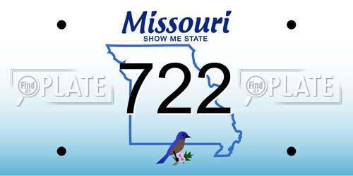 722 Missouri License Plate