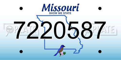 7220587 Missouri License Plate