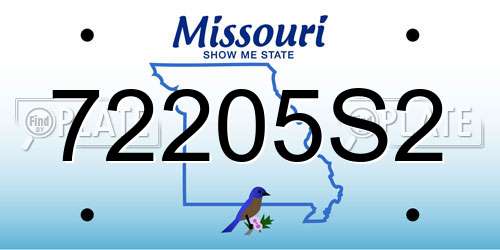 72205S2 Missouri License Plate