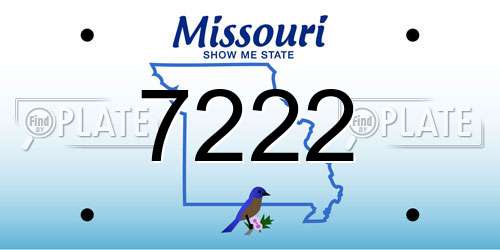 7222 Missouri License Plate