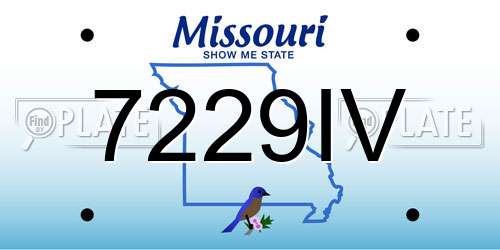 7229IV Missouri License Plate