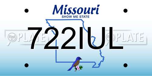 722IUL Missouri License Plate