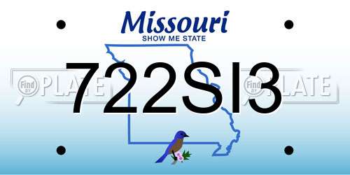722SI3 Missouri License Plate
