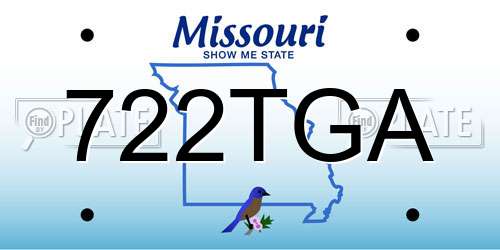 722TGA Missouri License Plate