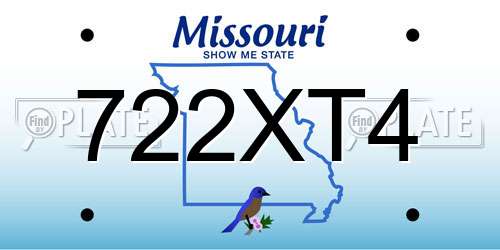 722XT4 Missouri License Plate