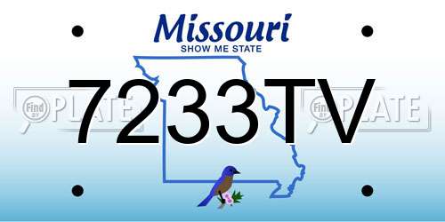 7233TV Missouri License Plate