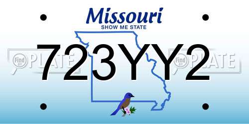 723YY2 Missouri License Plate