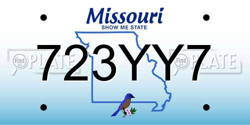 723YY7 Missouri License Plate