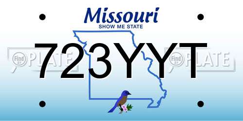 723YYT Missouri License Plate