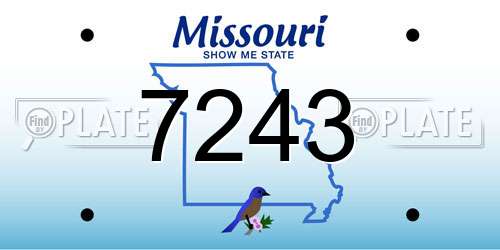 7243 Missouri License Plate