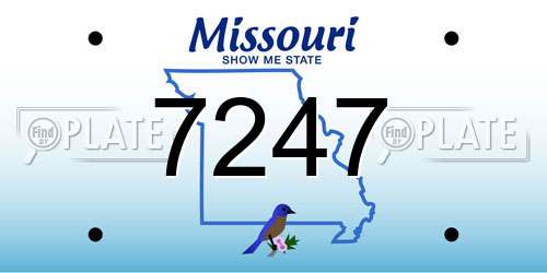 7247 Missouri License Plate