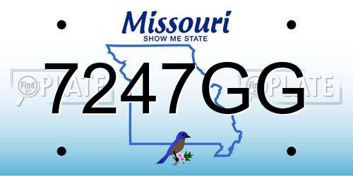7247GG Missouri License Plate