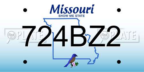724BZ2 Missouri License Plate