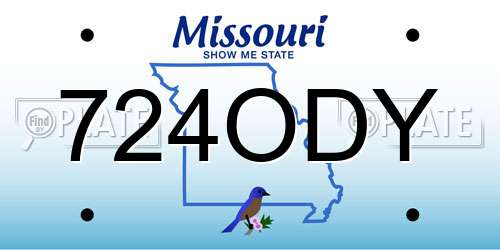 724ODY Missouri License Plate