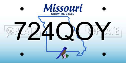 724QOY Missouri License Plate
