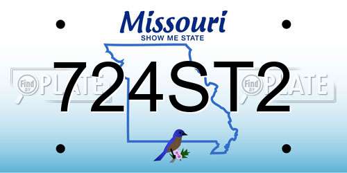 724ST2 Missouri License Plate