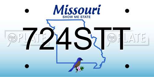 724STT Missouri License Plate