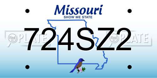724SZ2 Missouri License Plate
