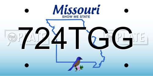 724TGG Missouri License Plate