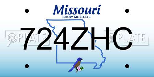 724ZHC Missouri License Plate